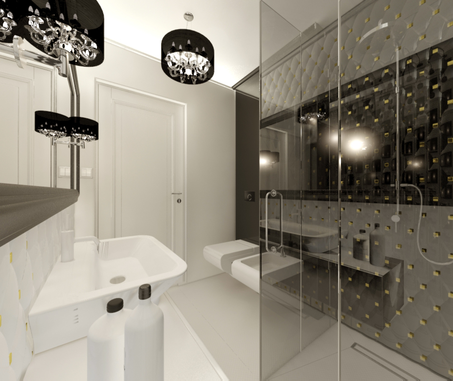 łazienka czarno light - biała jankowskadesign